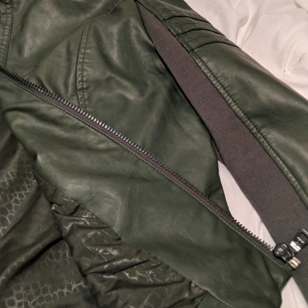 Sam Edelman--Dark green faux leather jacket! - Picture 6 of 7